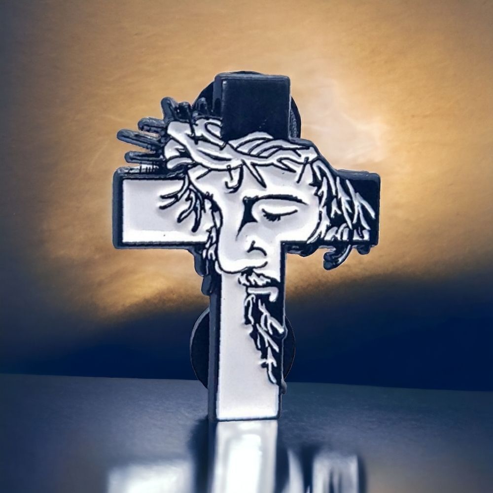 Jesus Cross Crown Christian Pin Backpack Collar Hat Lapel Jewelry Religious New